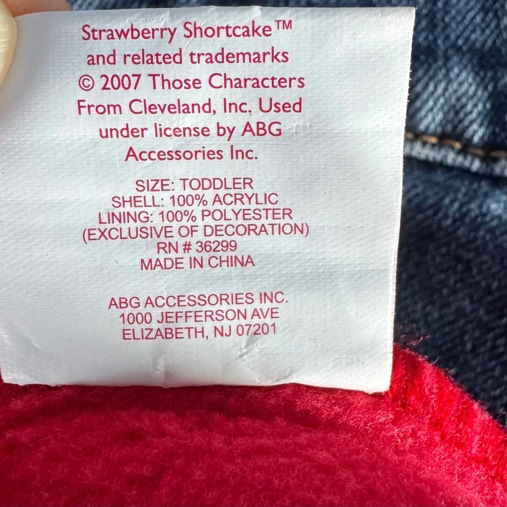 Y2k Vintage 2007 Strawberry Shortcake Toddler Girls Knit Beanie Hat Pink Purple